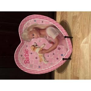 Vintage 90's ZAK Design Heart-Shaped Barbie Decorative Plate with Puppy Design